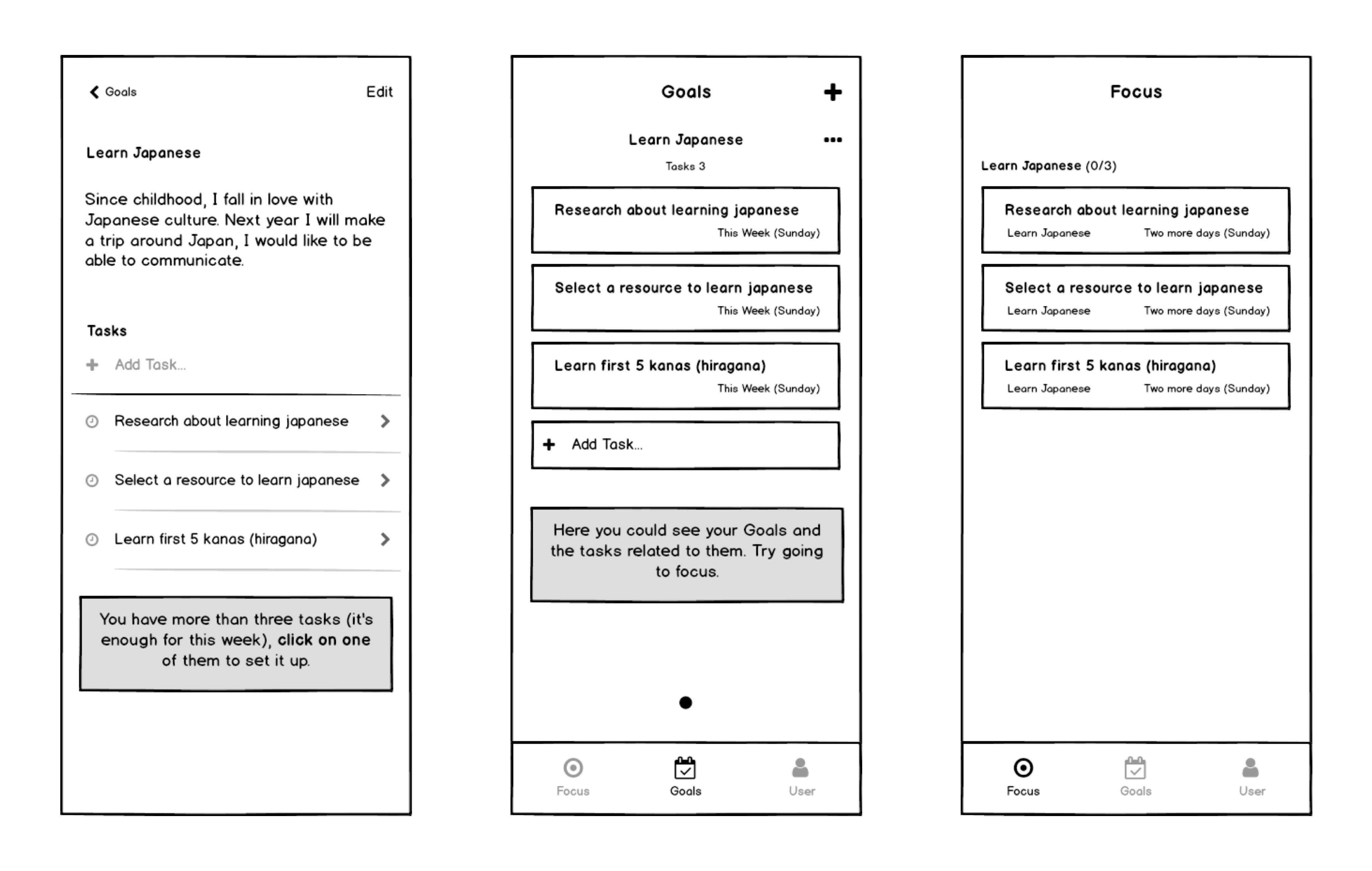 Wireframes second iteration